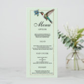 Mint groen goud kleurrijke kolibrie Bruiloft Menu (Staand voorkant)