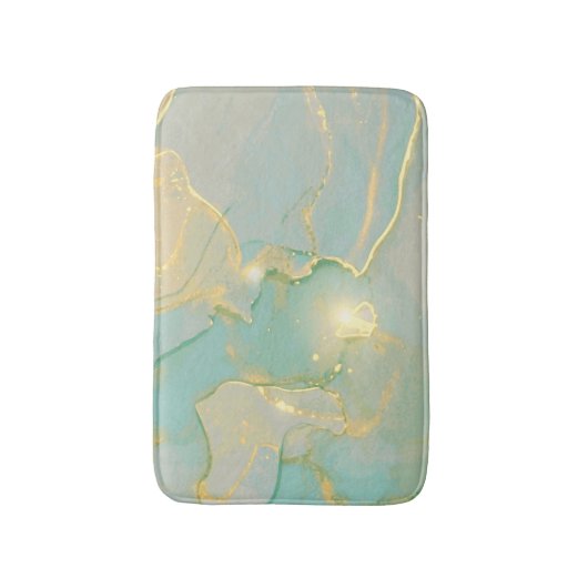 Mint groen goud marmer: getextureerd badmat (Voorkant Verticaal)