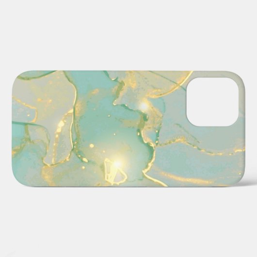 Mint groen goud marmer: getextureerd Case-Mate iPhone case (Achterkant (horizontaal))