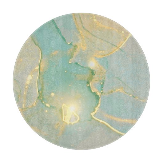 Mint groen goud marmer: getextureerd snijplank (Voorkant)