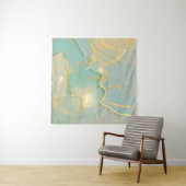 Mint groen goud marmer: getextureerd wandkleed (In situ)