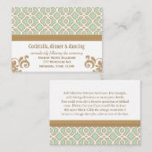 Mint Groen Goud Marokkaanse Receptie Enclosure Kaa Informatiekaartje (Voorkant / Achterkant)