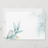 Mint groen goud waterverf gebladerte Dank u Kaart (Achterkant)