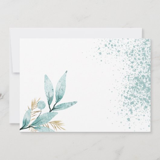 Mint groen goud waterverf gebladerte Dank u Kaart (Achterkant)