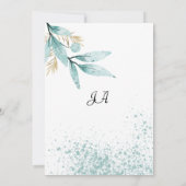 Mint groen goud waterverf gebladerte Tabel Nummers Kaart (Achterkant)