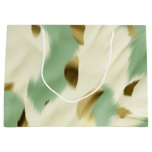 Mint Groen Goud Wit Koeienhuid Groot Cadeauzakje (Voorkant)