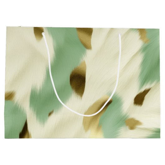Mint Groen Goud Wit Koeienhuid Groot Cadeauzakje (Achterkant)