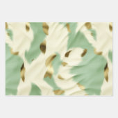 Mint Groen Goud Wit Koeienhuid Inpakpapier Vel (Voorkant)