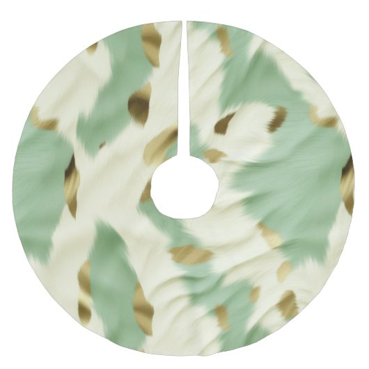 Mint Groen Goud Wit Koeienhuid Kerstboom Rok (Voorkant)