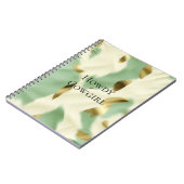 Mint Groen Goud Wit Koeienhuid Notitieboek (Linkerzijde)