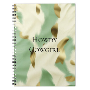 Mint Groen Goud Wit Koeienhuid Notitieboek