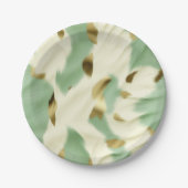 Mint Groen Goud Wit Koeienhuid Papieren Bordje (Voorkant)