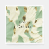 Mint Groen Goud Wit Koeienhuid Servet (Voorkant)