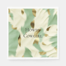 Mint Groen Goud Wit Koeienhuid Servet