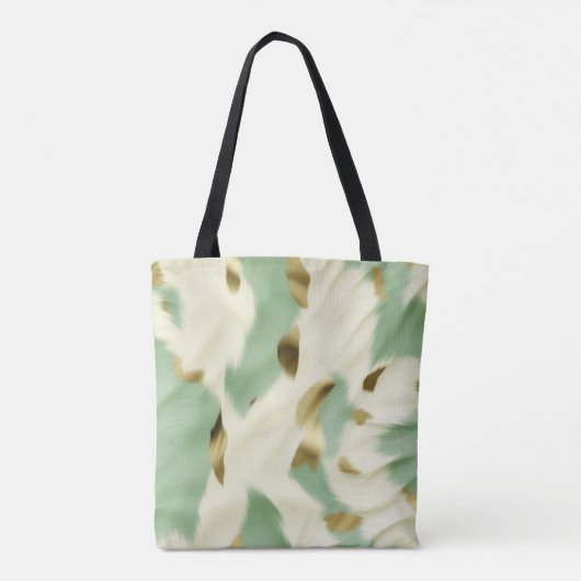 Mint Groen Goud Wit Koeienhuid Tote Bag (Achterkant)