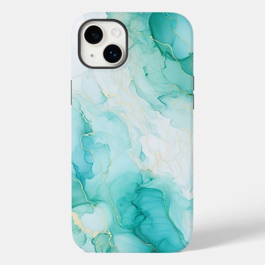 Mint Groen Goud Wit Marmer Case-Mate iPhone Case (Achterkant)