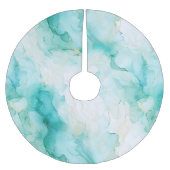 Mint Groen Goud Wit Marmer Kerstboom Rok (Voorkant)