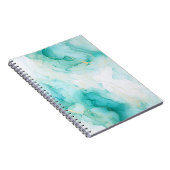 Mint Groen Goud Wit Marmer Notitieboek (Rechterzijde)