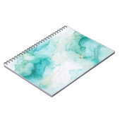 Mint Groen Goud Wit Marmer Notitieboek (Linkerzijde)
