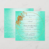 Mint Groen Gouden Bloemen Glam Bachelorette Party Kaart (Voorkant / Achterkant)