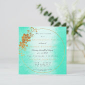 Mint Groen Gouden Bloemen Glam Bachelorette Party Kaart (Staand voorkant)