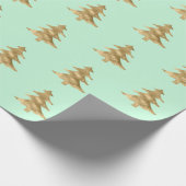  Mint Groen Gouden Kerstboom Cadeaupapier (Hoek)
