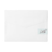 Mint Groen Grijs Bloemen Wraparound Label Adreslabel Wikkel (Achterkant)