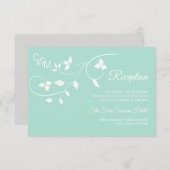 Mint groen & grijs bruiloft RECEPTIE invoegen Kaar Informatiekaartje (Voorkant / Achterkant)