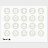 Mint groen, grijs chevron bruiloft Save the Date Ronde Sticker (Vel)