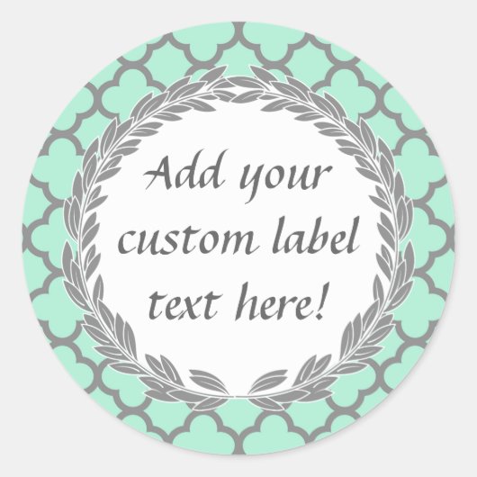 Mint Groen Grijs Custom Inblikken Jar Craft Label (Voorkant)