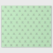 Mint groen grijs naamscript cadeaupapier (Vlak)
