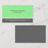 Mint groen grijs streep aangepaste visitekaartjes (Voorkant / Achterkant)
