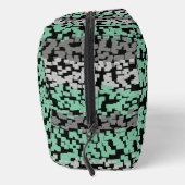Mint groen, grijs zwart digitale pixelstrepen toilettasje (Rechts)
