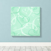 Mint groen hartritme canvas afdruk (Insitu (Houten vloer))