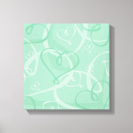 Mint groen hartritme canvas afdruk (Voorkant)