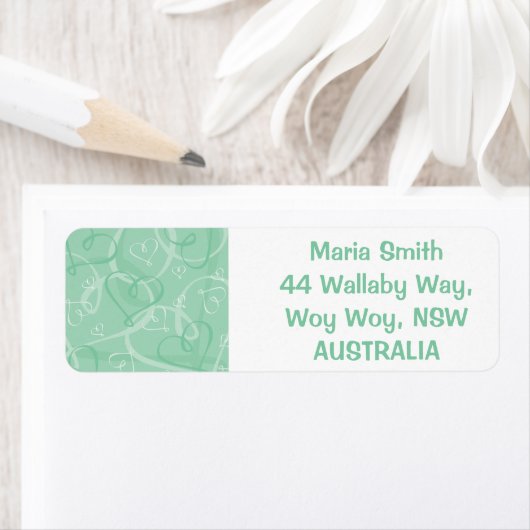 Mint groen hartritme etiket (Insitu)