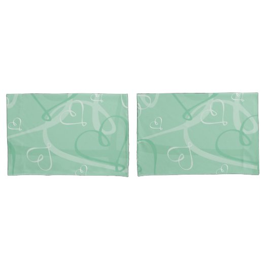 Mint groen hartritme kussensloop (Voorkant-Set)
