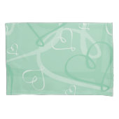 Mint groen hartritme kussensloop (Voorkant-Links)