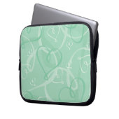 Mint groen hartritme laptop sleeve (Voorkant Links)