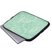Mint groen hartritme laptop sleeve (Voorkant onderkant)