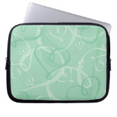 Mint groen hartritme laptop sleeve (Voorkant)