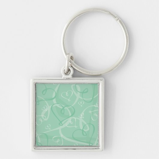 Mint groen hartritme sleutelhanger (Voorkant)