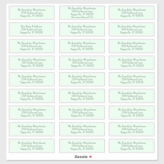 Mint Groen Individuele Mailing Adresetiketten Sticker (Vel)