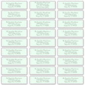 Mint Groen Individuele Mailing Adresetiketten Sticker (Voorkant)