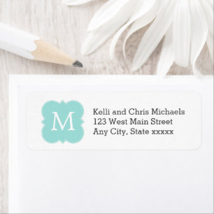 Mint groen Initiaal monogram elegant Etiket