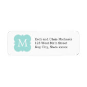 Mint groen Initiaal monogram elegant Etiket (Voorkant)