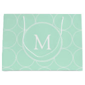 Mint Groen Kleur Monogram Trendy Elegant Modern Groot Cadeauzakje (Voorkant)