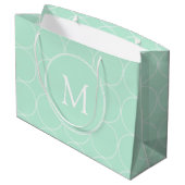 Mint Groen Kleur Monogram Trendy Elegant Modern Groot Cadeauzakje (Achterkant Gekanteld)