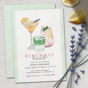 Mint Groen   Leuke Cocktail Party Verjaardag Brunc Kaart