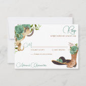 Mint Groen Licht Sage Charro Westerne Quinceanera RSVP Kaartje (Voorkant)